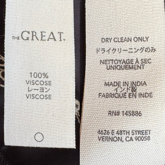 The Great. The Western Bridge Embroidered Satin Midi Dress Black Small Size:1 - Picture 13 of 16